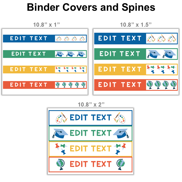 Binder Covers and Spines - School Supplies | Editable