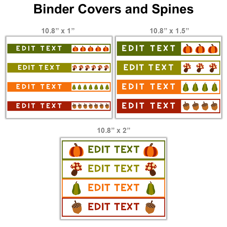 Binder Covers and Spines - Hello Fall | Editable