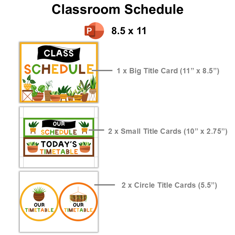 Classroom Schedule - Indoor Plants | Editable