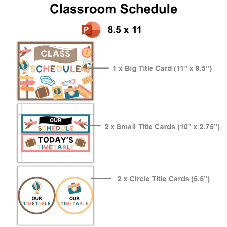 Classroom Schedule - Travel the World | Editable