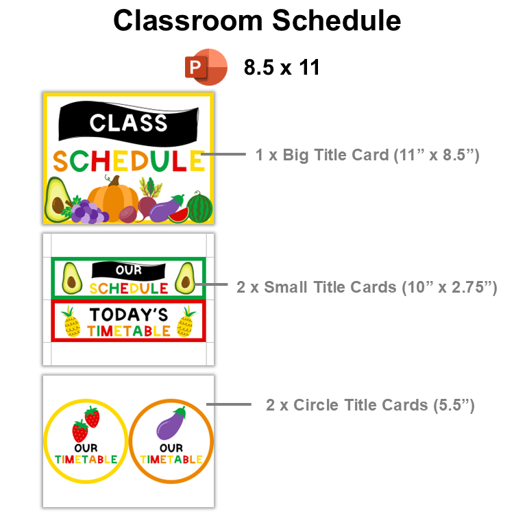 Classroom Schedule - Healthy Eating | Editable