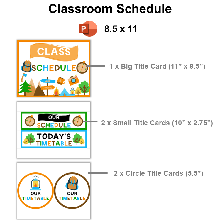 Classroom Schedule - Camping | Editable