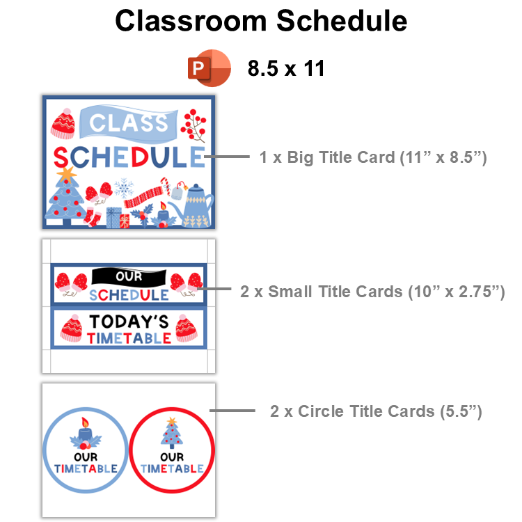 Classroom Schedule - Blue Winter | Editable