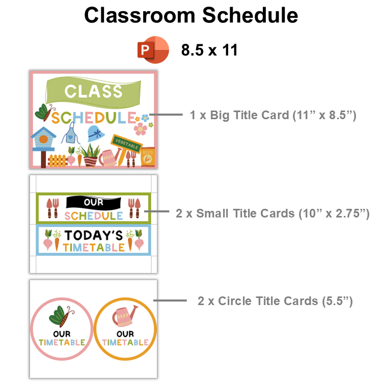 Classroom Schedule - Spring Garden | Editable