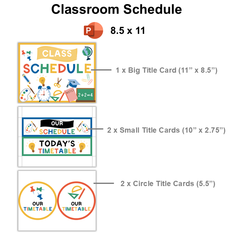 Classroom Schedule - School Supplies | Editable