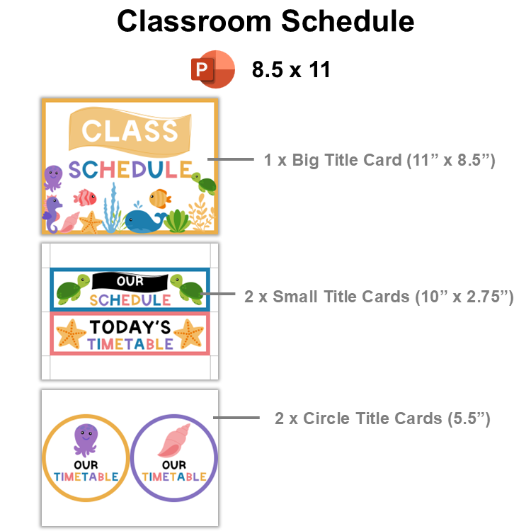 Classroom Schedule - Under the Sea | Editable