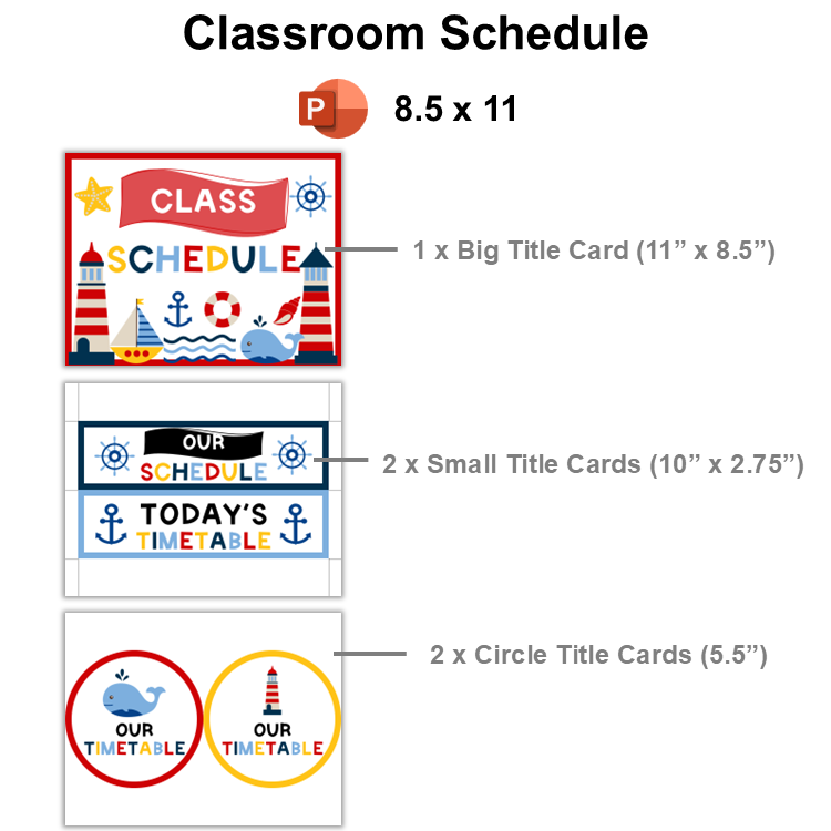 Classroom Schedule - Nautical | Editable