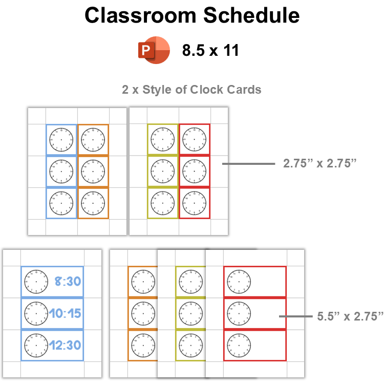 Classroom Schedule - Colorful Baking | Editable