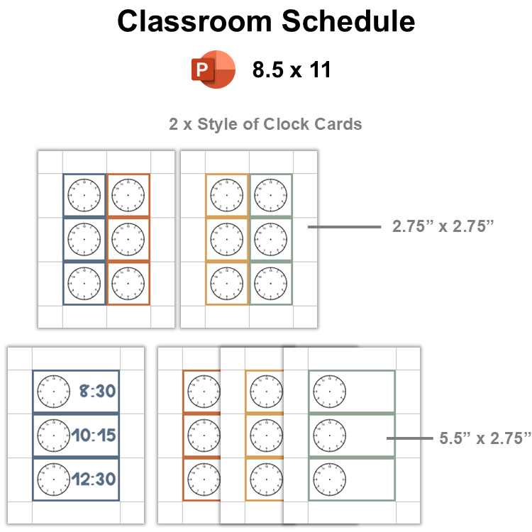 Classroom Schedule - Neutral Rainbow | Editable