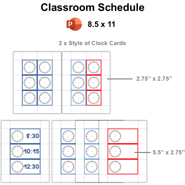 Classroom Schedule - Blue Winter | Editable