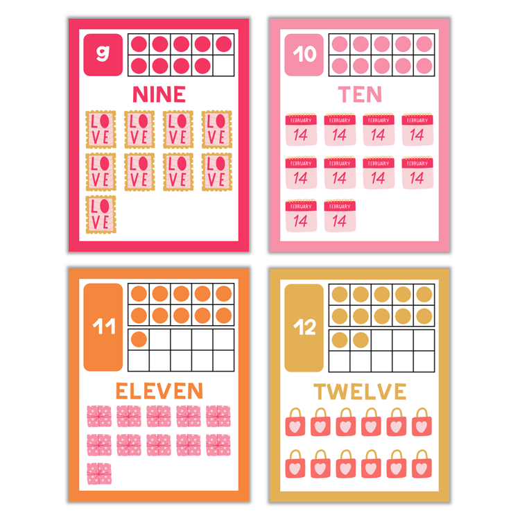 Classroom Number Posters - Pink Valentine