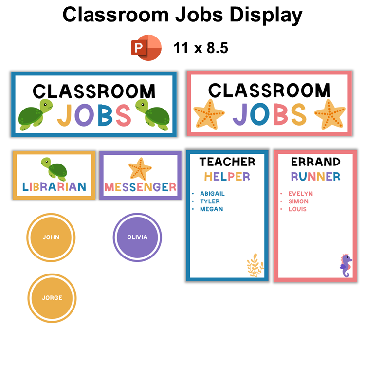 Classroom Jobs Display - Under the Sea | Editable