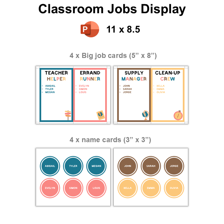 Classroom Jobs Display - Travel the World | Editable