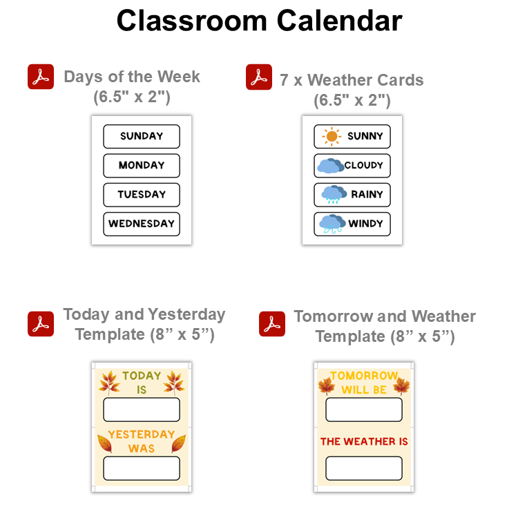 Classroom Calendar - Autumn Leaves | Editable