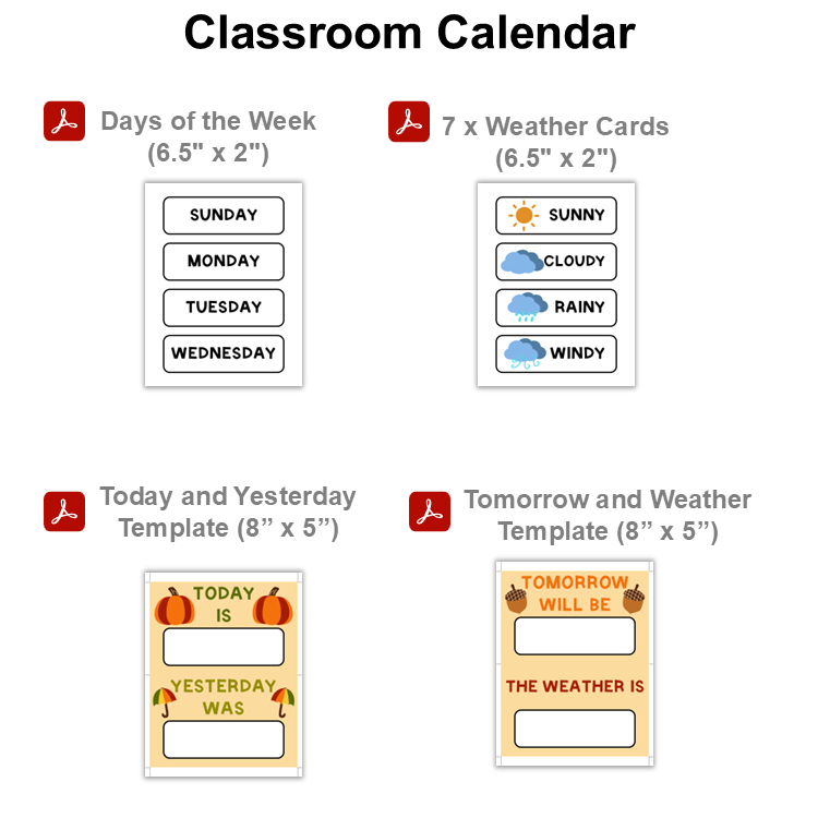 Classroom Calendar - Hello Fall | Editable