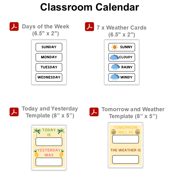 Classroom Calendar - Hello Summer | Editable