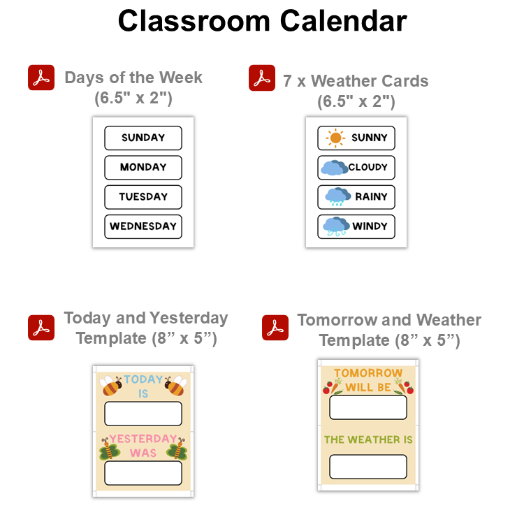 Classroom Calendar - Colorful Spring | Editable