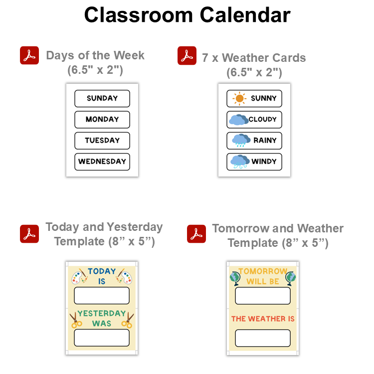 Classroom Calendar - School Supplies | Editable