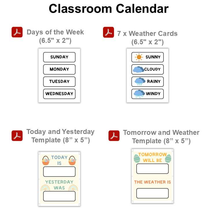 Classroom Calendar - Happy Easter | Editable
