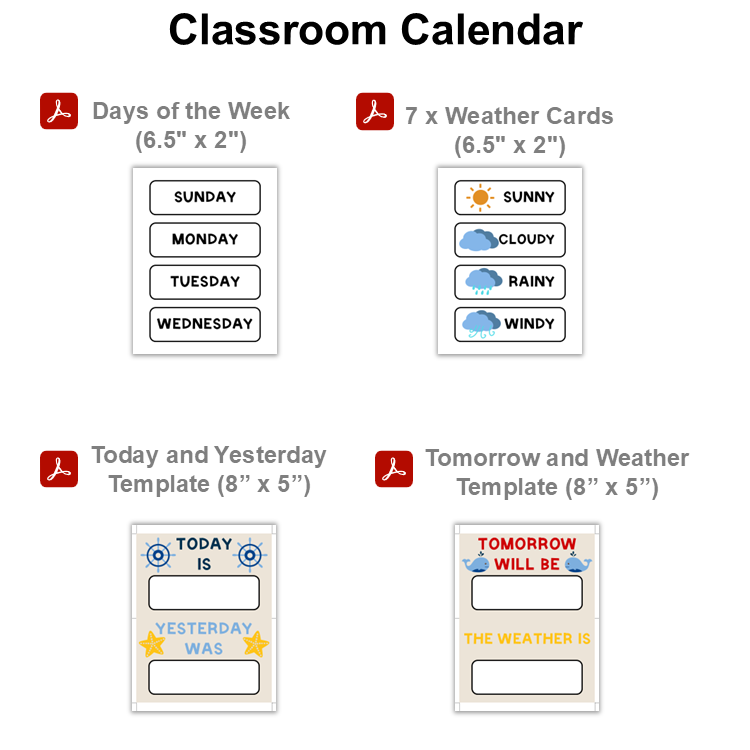 Classroom Calendar - Nautical | Editable