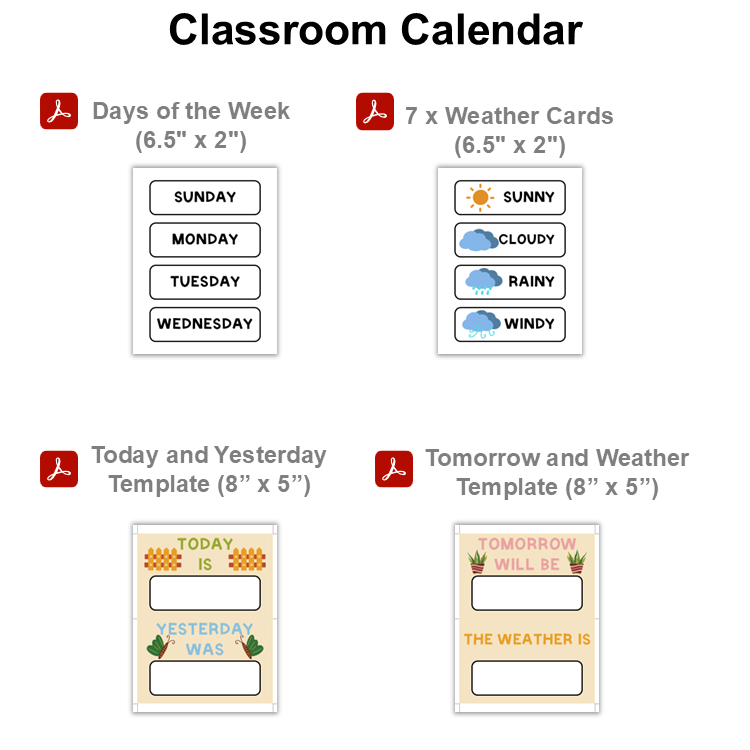 Classroom Calendar - Spring Garden | Editable
