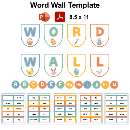 Word Wall Template - Happy Easter | Editable