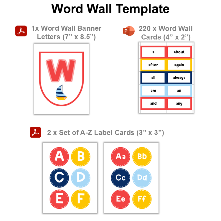 Word Wall Template - Cute Transportation | Editable