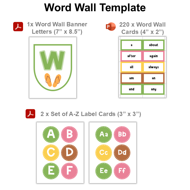 Word Wall Template - Hello Summer | Editable