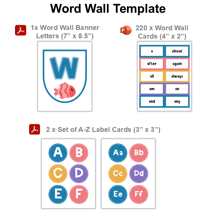 Word Wall Template - Under the Sea | Editable