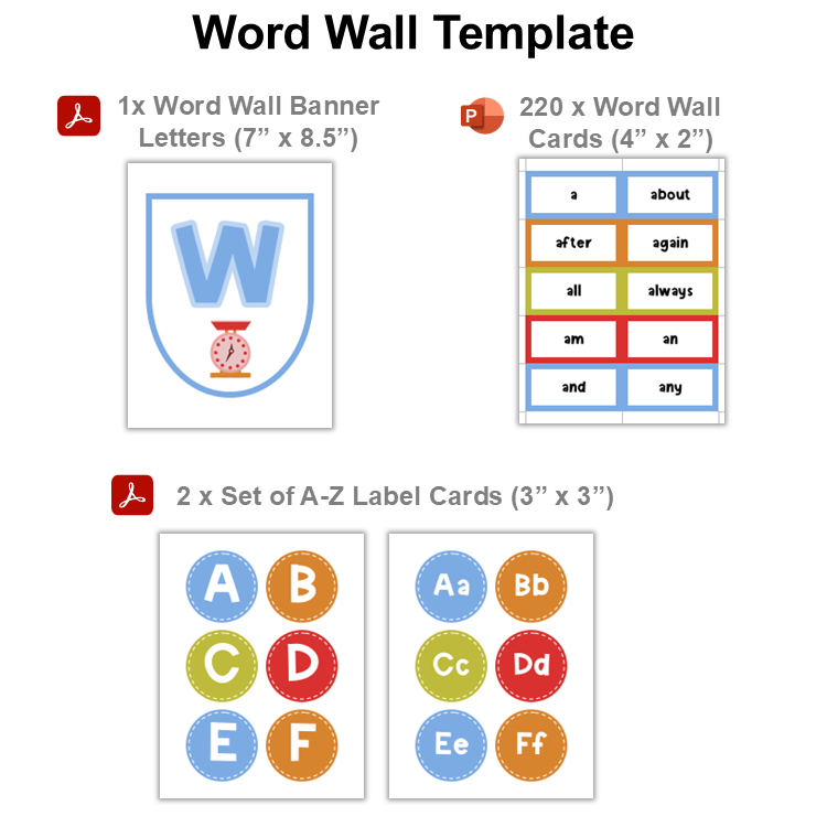 Word Wall Template - Colorful Baking | Editable