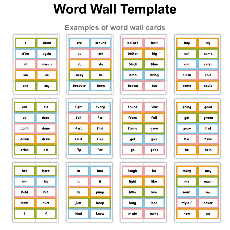 Word Wall Template - Spring Garden | Editable