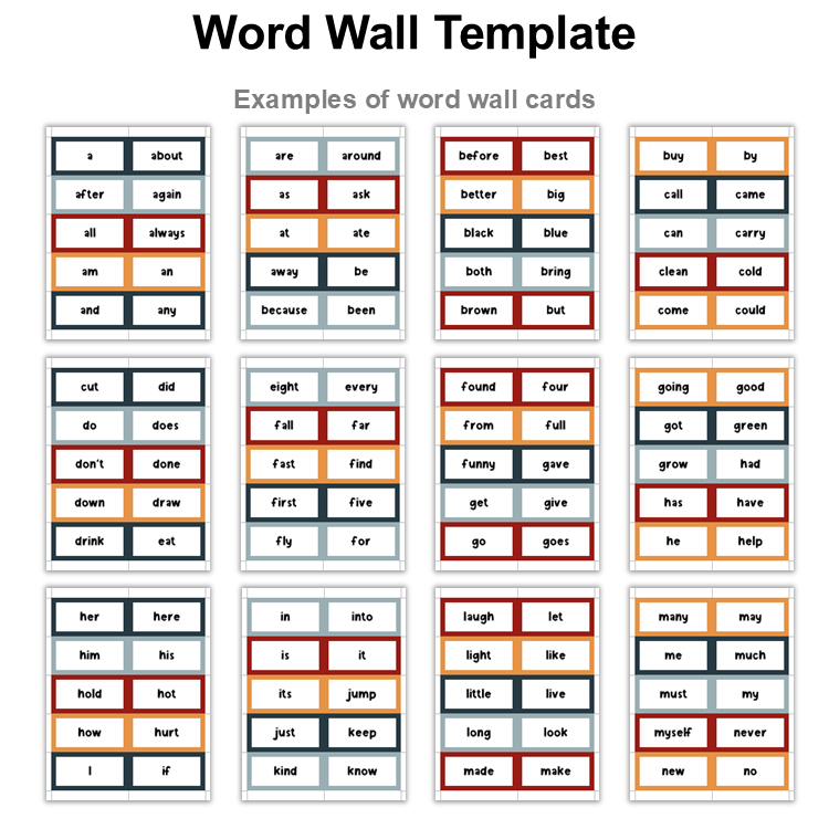 Word Wall Template - Little Town | Editable