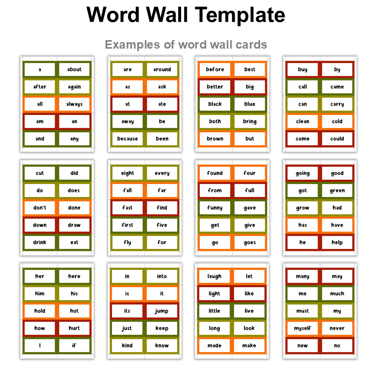 Word Wall Template - Hello Fall | Editable