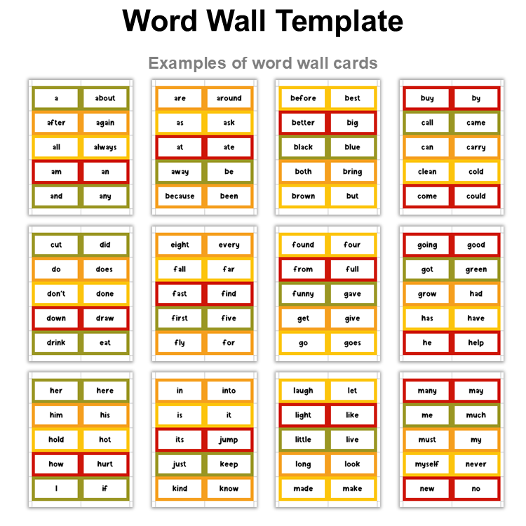 Word Wall Template - Autumn Leaves | Editable