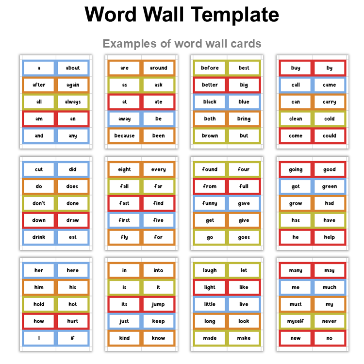 Word Wall Template - Colorful Baking | Editable