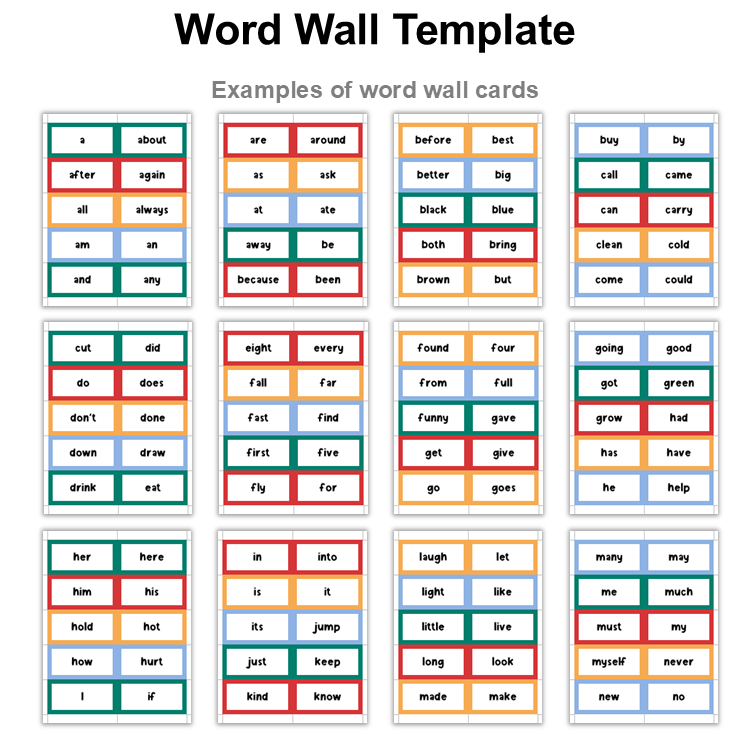 Word Wall Template - Bright Christmas | Editable