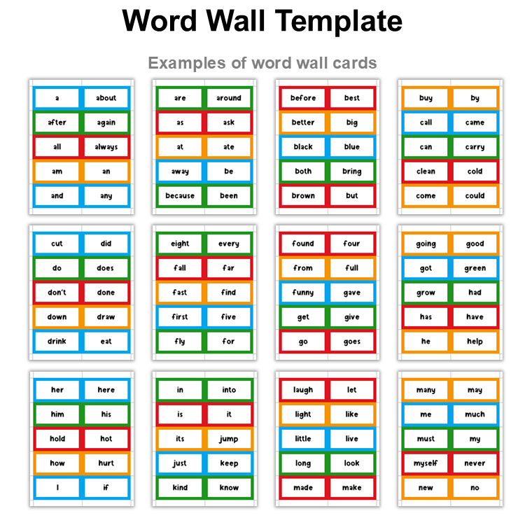 Word Wall Template - Cute Dinosaur | Editable
