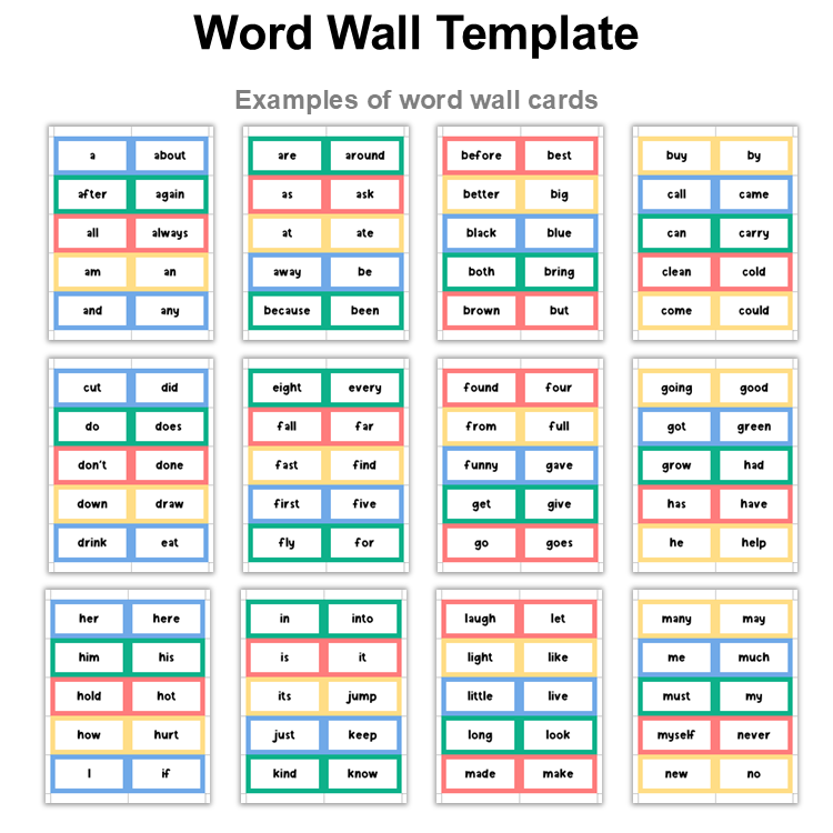 Word Wall Template - Summer Beach | Editable