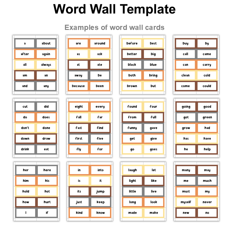 Word Wall Template - Little Cat | Editable