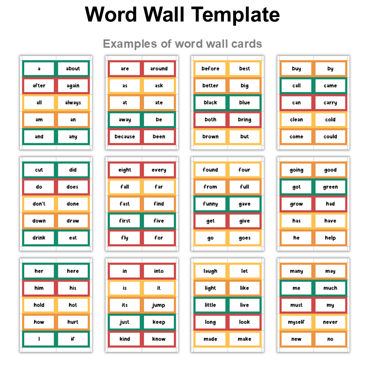 Word Wall Template - Cute Christmas | Editable