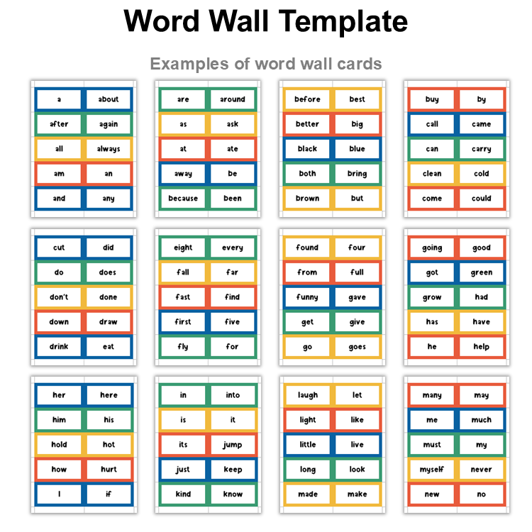 Word Wall Template - School Supplies | Editable