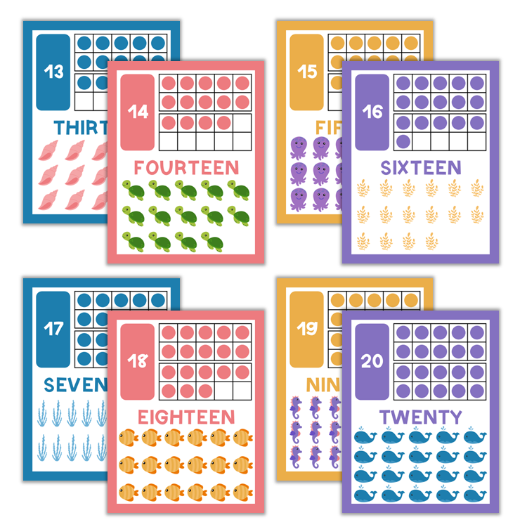 Classroom Number Posters - Under the Sea