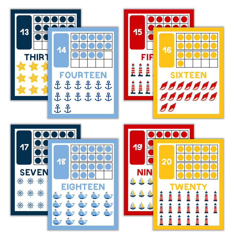 Classroom Number Posters - Nautical