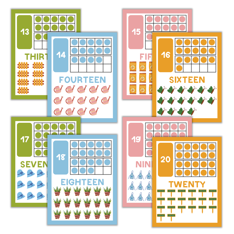Classroom Number Posters - Spring Garden