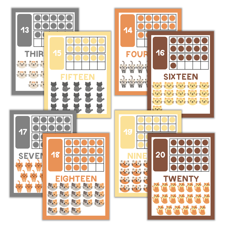 Classroom Number Posters - Little Cat