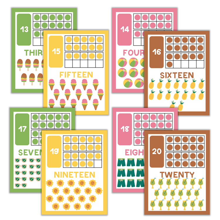 Classroom Number Posters - Hello Summer