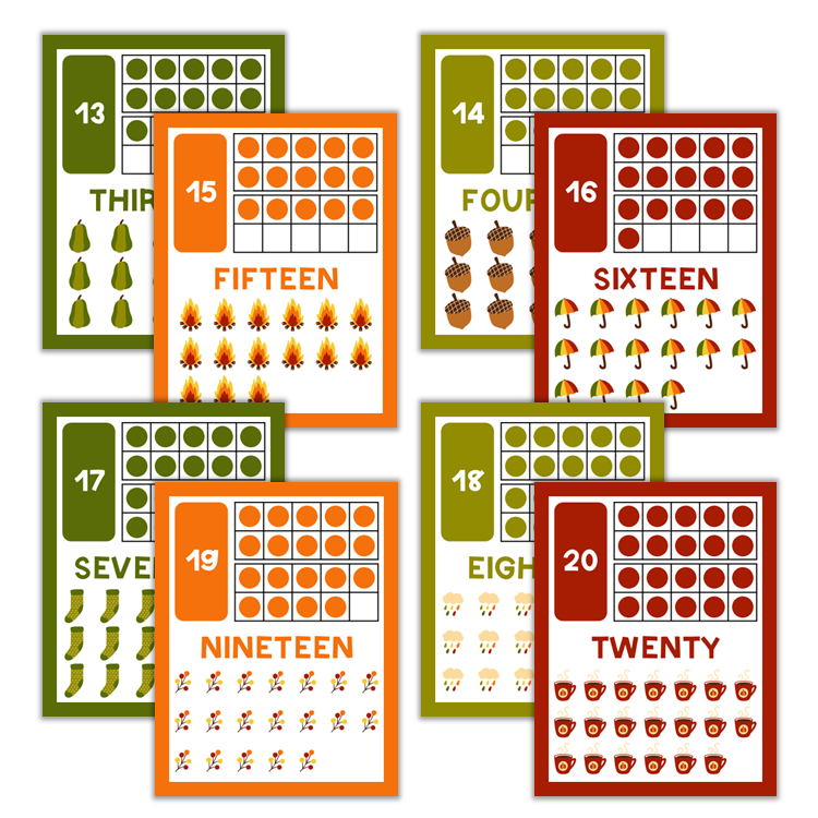 Classroom Number Posters - Hello Fall