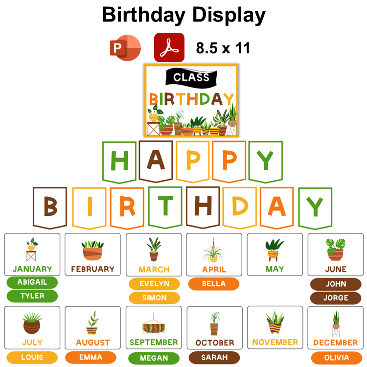 Birthday Display - Indoor Plants | Editable