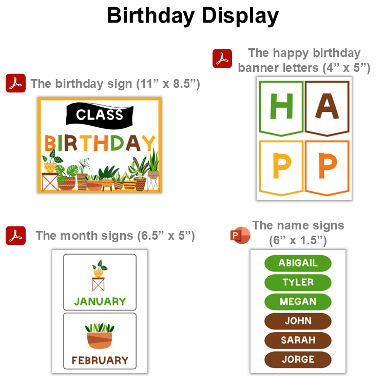 Birthday Display - Indoor Plants | Editable