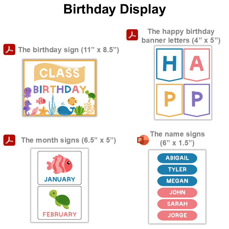 Birthday Display - Under the Sea | Editable